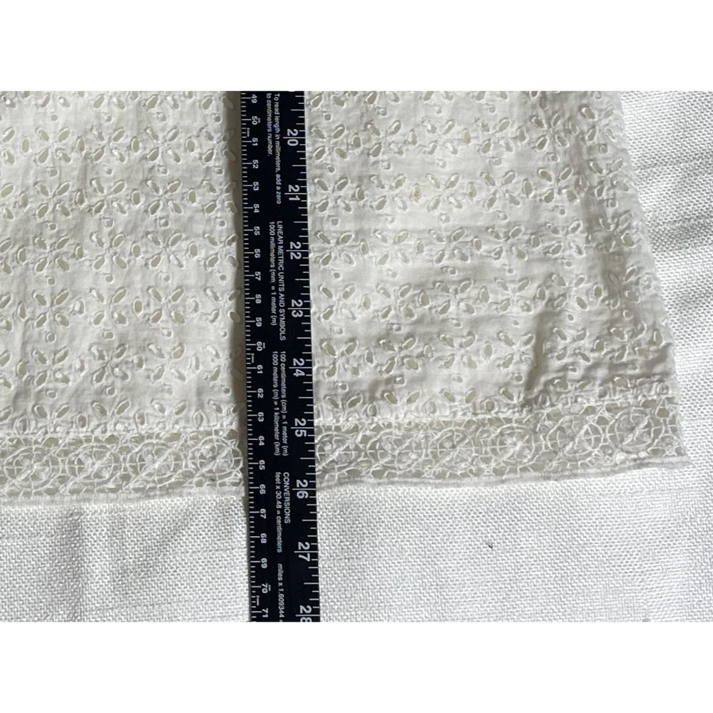 J Jill Small White Eyelet Lace Cotton Boho Blouse - Picture 7 of 8